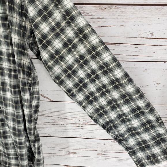 Ivy Crew Classics Men's Black Gray Plaid Cotton Long Sleeve Shirt Size Large - Picture 5 of 13